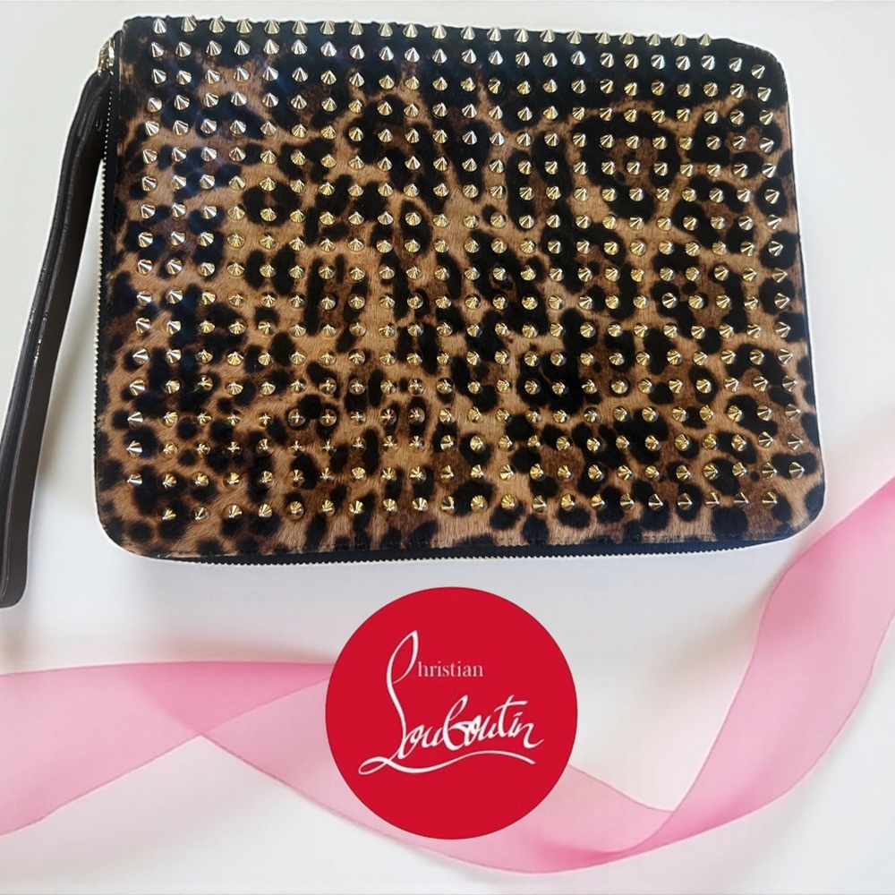 Christian Louboutin Cris Spikes Ponyskin iPad,Tablet,Case,or Clutch A BEAUTY!